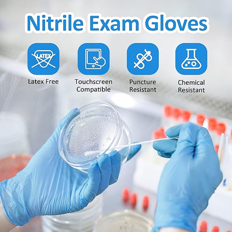 Exam Glove Nitrile - Медицинские синие нитриловые перчатки, 100 штук